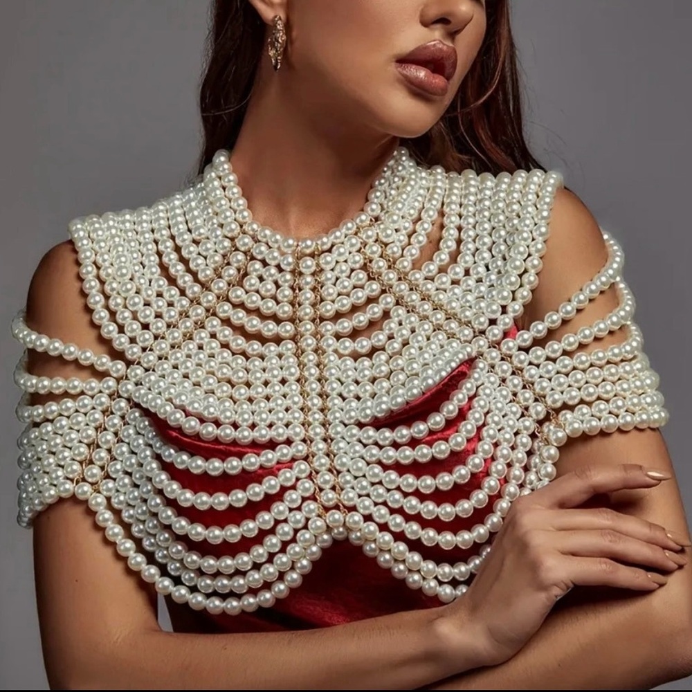Elegant Pearl Embellished Crop Top